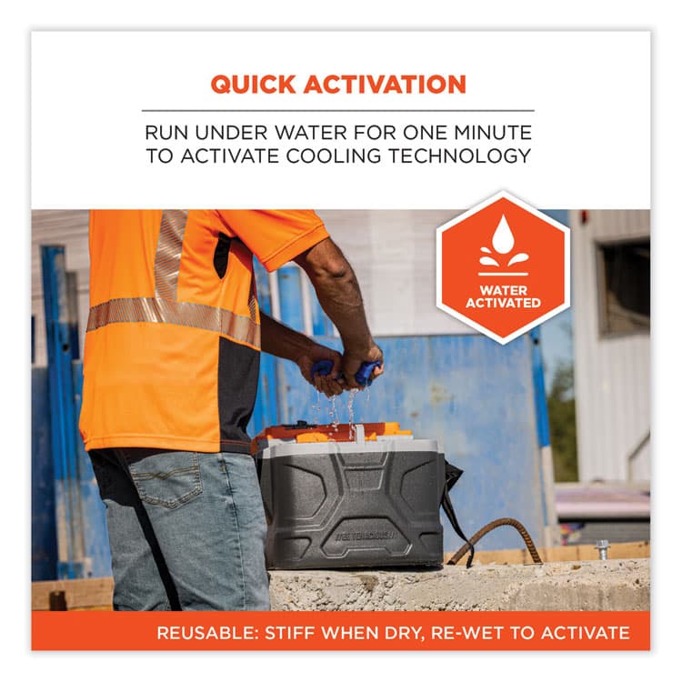 ERGODYNE CORPORATION Chill-Its 6717CT Cooling Hard Hat Pad and Neck Shade - PVA, 12.5 x 9.75, Blue (EGO12596) thumbnail 4