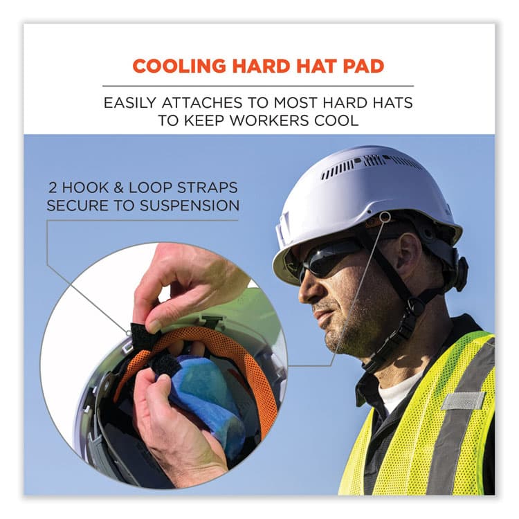 ERGODYNE CORPORATION Chill-Its 6715CT Hard Hat Cooling Pad - PVA, 7 x 6.5, Blue (EGO12597) thumbnail 3