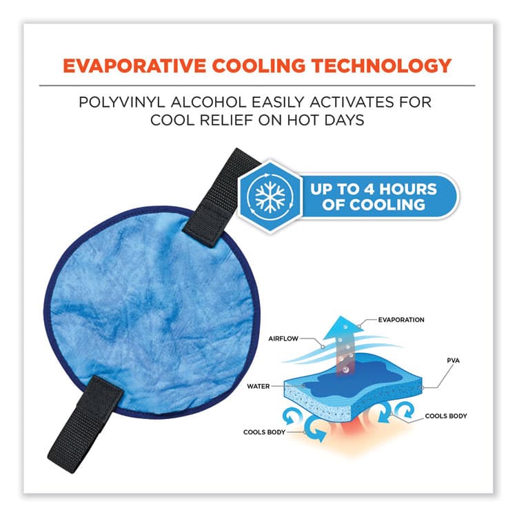 ERGODYNE CORPORATION Chill-Its 6715CT Hard Hat Cooling Pad - PVA, 7 x 6.5, Blue (EGO12597) thumbnail 4