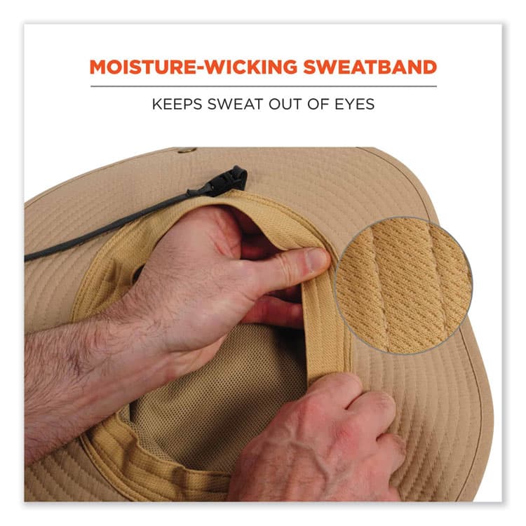 ERGODYNE CORPORATION Chill-Its 8936 Lightweight Mesh Paneling Ranger Hat, Large/X-Large, Khaki (EGO12599) thumbnail 4