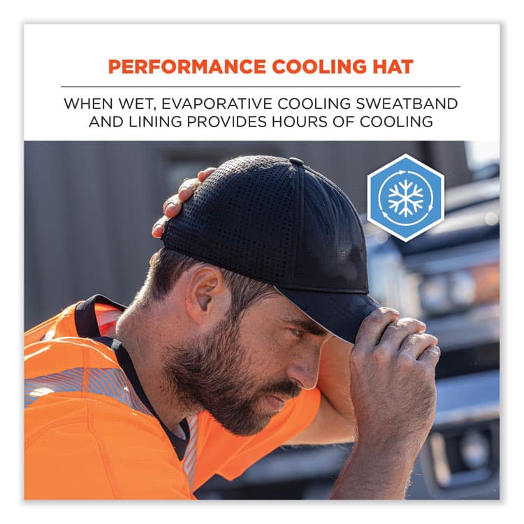 ERGODYNE CORPORATION Chill-Its 8937 Performance Cooling Baseball Hat, One Size Fits Most, Black (EGO12604) thumbnail 2