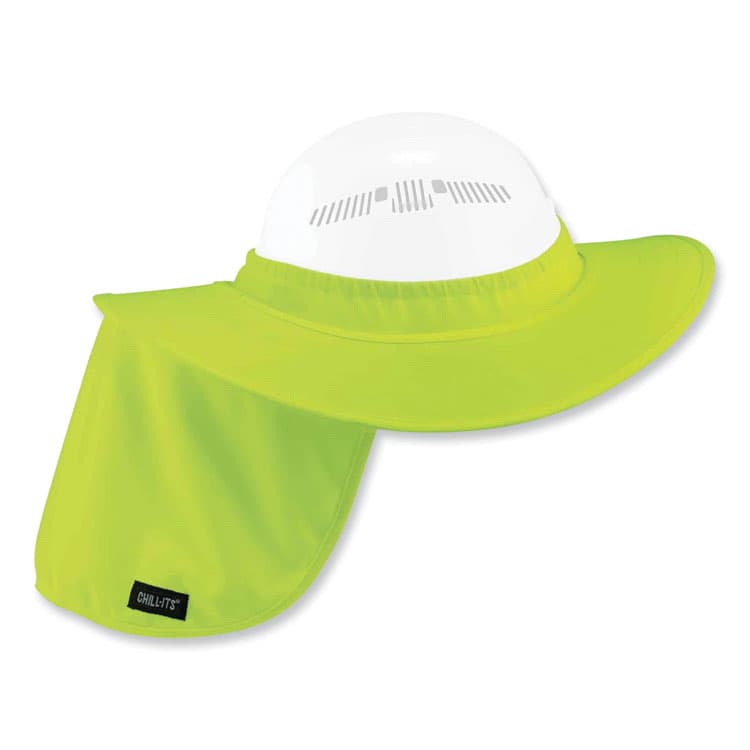 ERGODYNE CORPORATION Chill-Its 6660 Hard Hat Brim + Neck Shade, 19.5 x 9.75, Lime (EGO12640)