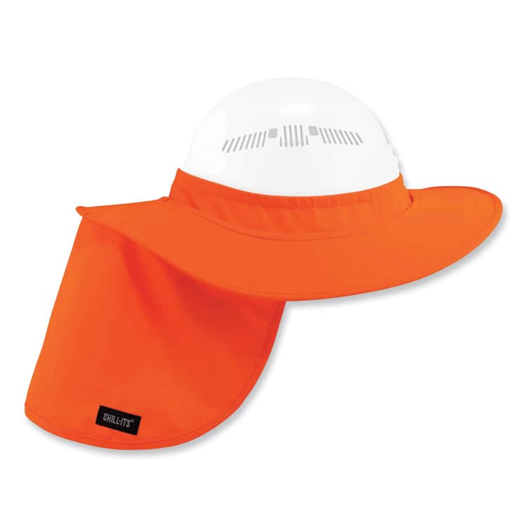 ERGODYNE CORPORATION Chill-Its 6660 Hard Hat Brim + Neck Shade, 19.5 x 9.75, Orange (EGO12641)