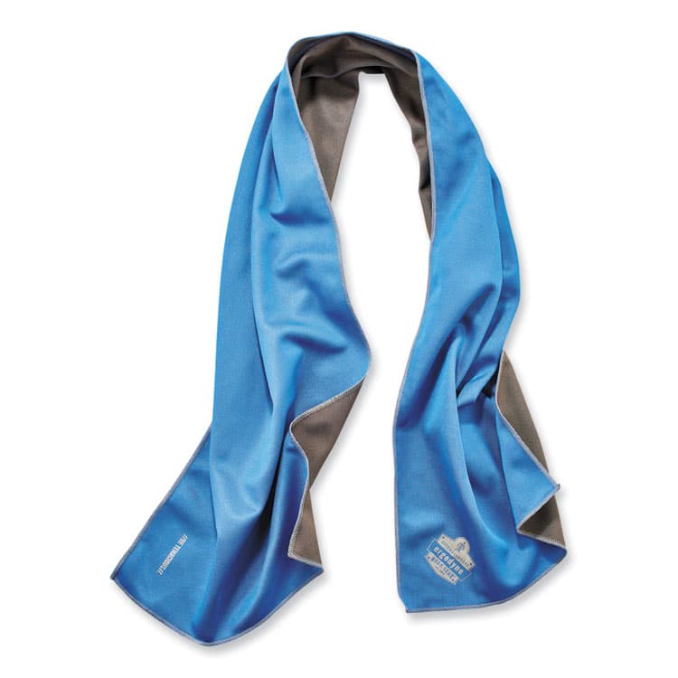 ERGODYNE CORPORATION Chill-Its 6602MF Evaporative Microfiber Cooling Towel, 40.9 x 9.8, One Size Fits Most, Microfiber, Blue (EGO12660)
