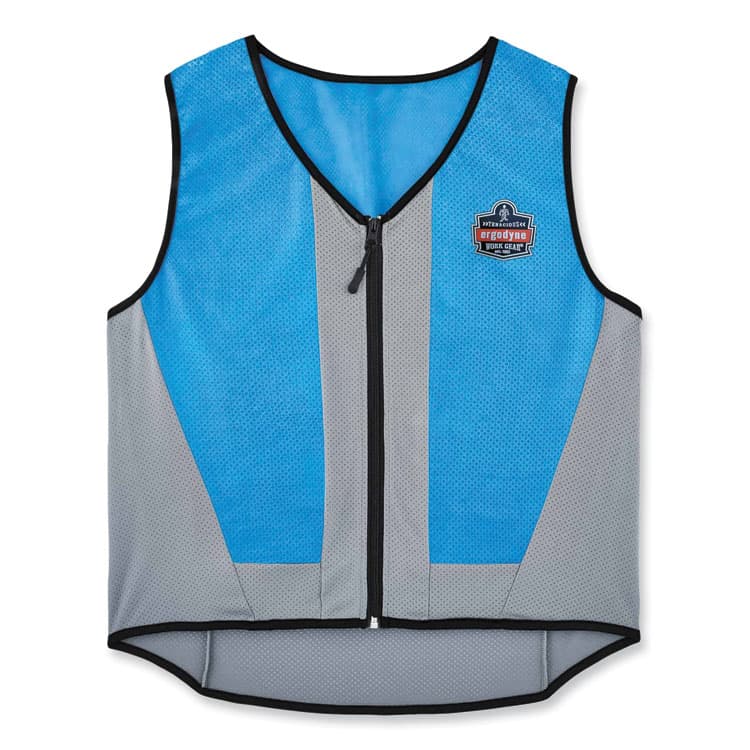 ERGODYNE CORPORATION Chill-Its 6667 Wet Evaporative PVA Cooling Vest with Zipper, PVA, Medium, Blue (EGO12693)