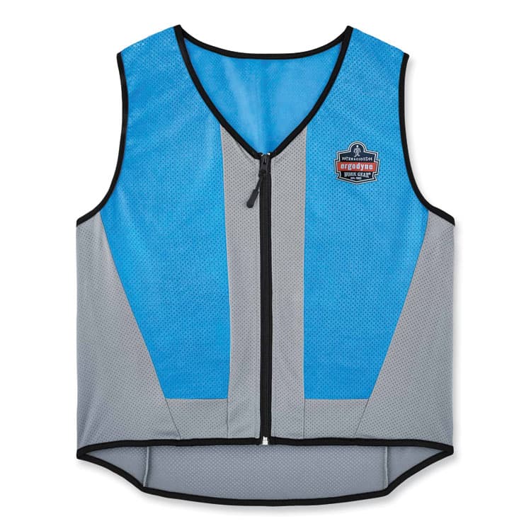 ERGODYNE CORPORATION Chill-Its 6667 Wet Evaporative PVA Cooling Vest with Zipper, PVA, 2X-Large, Blue (EGO12696)