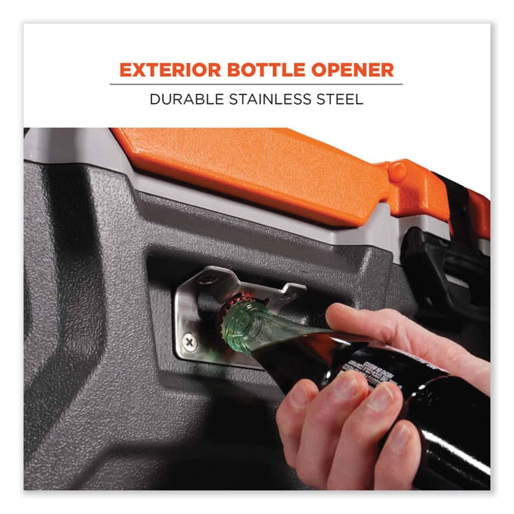 ERGODYNE CORPORATION Chill-Its 5171 48-Quart Industrial Hard Sided Cooler, Orange/Gray (EGO13171) thumbnail 4
