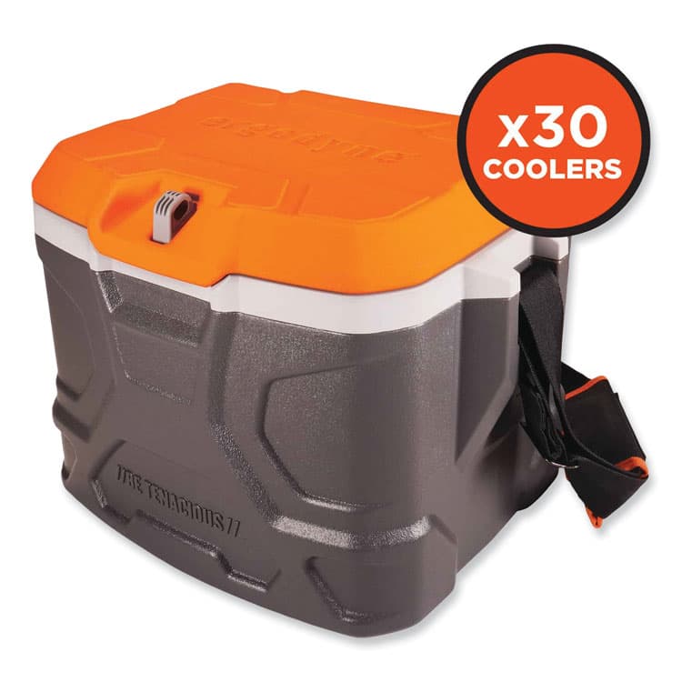 ERGODYNE CORPORATION Chill-Its 5170 17-Quart Industrial Hard Sided Cooler, Orange/Gray, 30/Pallet (EGO13172) thumbnail 3