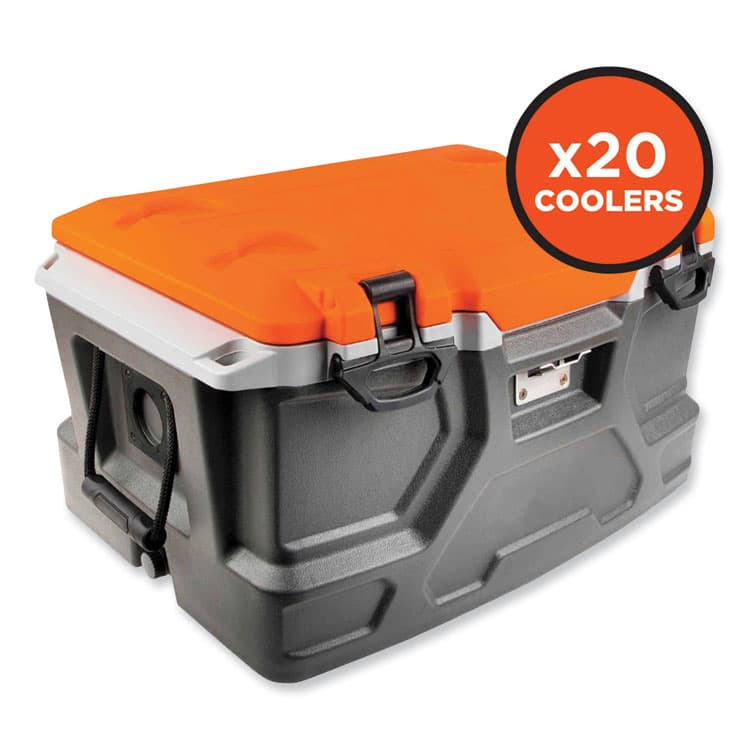 ERGODYNE CORPORATION Chill-Its 5171 48-Quart Industrial Hard Sided Cooler, Orange/Gray, 20/Pallet (EGO13173) thumbnail 2