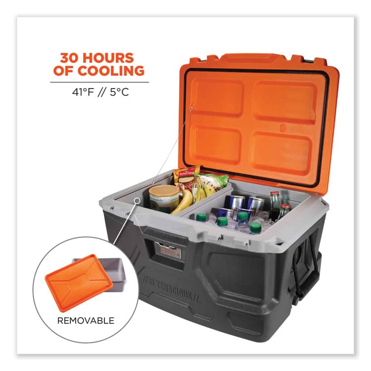 ERGODYNE CORPORATION Chill-Its 5171 48-Quart Industrial Hard Sided Cooler, Orange/Gray, 20/Pallet (EGO13173) thumbnail 4