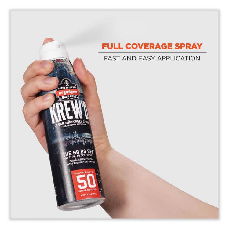 ERGODYNE CORPORATION Krewd 6353 SPF 50 Sunscreen Spray, 5.5 oz Can (EGO16633) thumbnail 4
