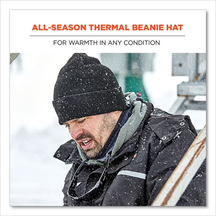 ERGODYNE CORPORATION N-Ferno 6806 Cuffed Rib Knit Winter Hat, One Size Fits Most, Orange (EGO16807) thumbnail 2