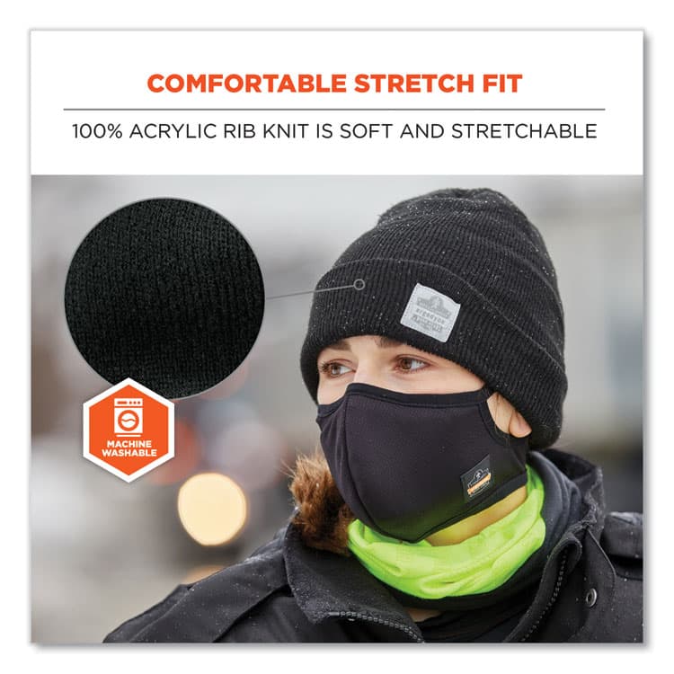ERGODYNE CORPORATION N-Ferno 6806 Cuffed Rib Knit Winter Hat, One Size Fits Most, Black (EGO16808) thumbnail 4