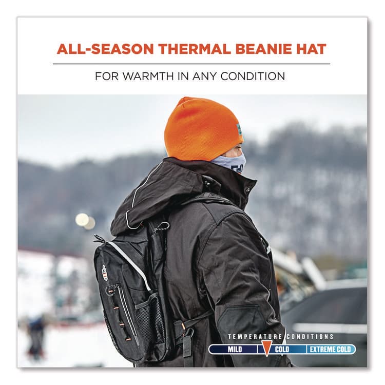 ERGODYNE CORPORATION N-Ferno 6812 Rib Knit Beanie, One Size Fits Most, Black (EGO16812) thumbnail 3