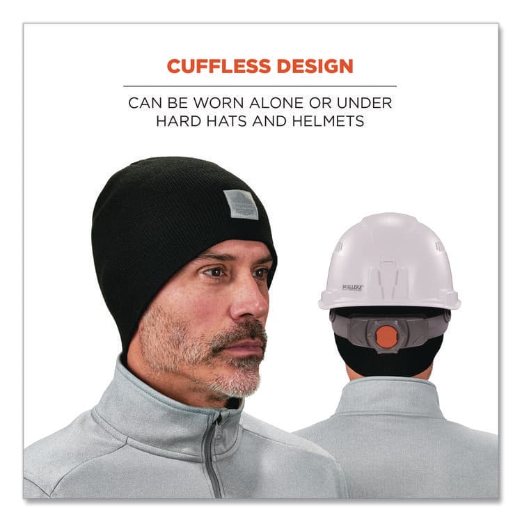 ERGODYNE CORPORATION N-Ferno 6812 Rib Knit Beanie, One Size Fits Most, Black (EGO16812) thumbnail 4