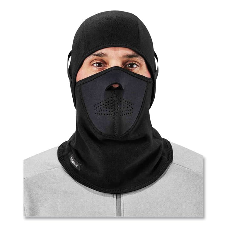 ERGODYNE CORPORATION N-Ferno 6827 2-Piece Fleece Neoprene Balaclava Face Mask, One Size Fits Most, Black (EGO16827) thumbnail 4