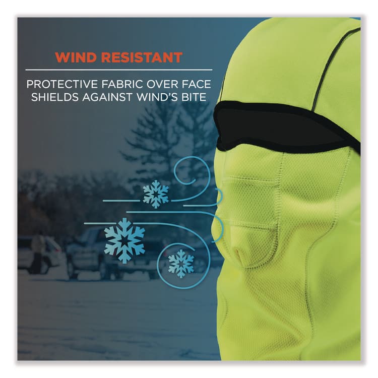 ERGODYNE CORPORATION N-Ferno 6823 Hinged Balaclava Face Mask, Fleece, One Size Fits Most, Lime (EGO16834) thumbnail 4