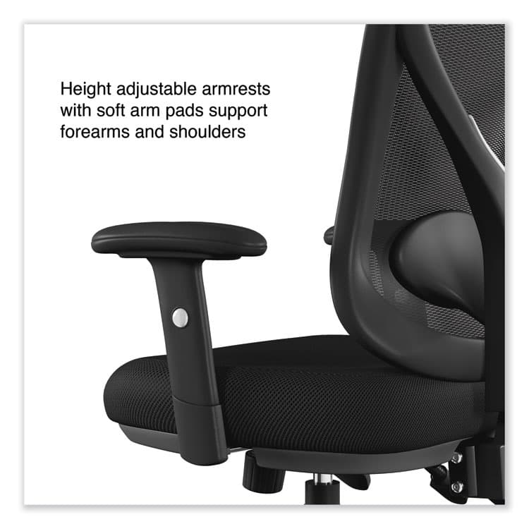 ALERA Alera Aeson Series Multifunction Task Chair, Supports Up to 275 lb, 15" to 18.82" Seat Height, Black Seat/Back, Black Base (ALEAS42M14) thumbnail 4