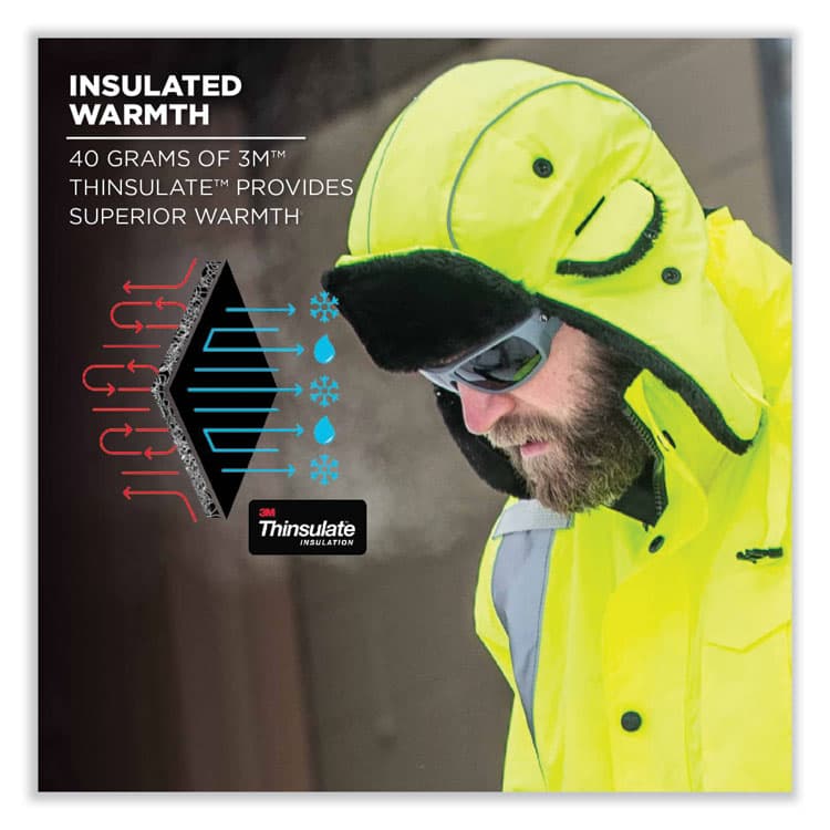 ERGODYNE CORPORATION N-Ferno 6802 Classic Trapper Hat, Small/Medium, Lime (EGO16853) thumbnail 4