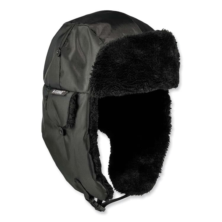 ERGODYNE CORPORATION N-Ferno 6802Z Zippered Trapper Hat, Small/Medium, Black (EGO16857) thumbnail 2