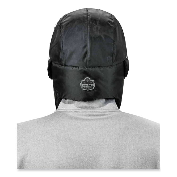 ERGODYNE CORPORATION N-Ferno 6802Z Zippered Trapper Hat, Small/Medium, Black (EGO16857) thumbnail 3