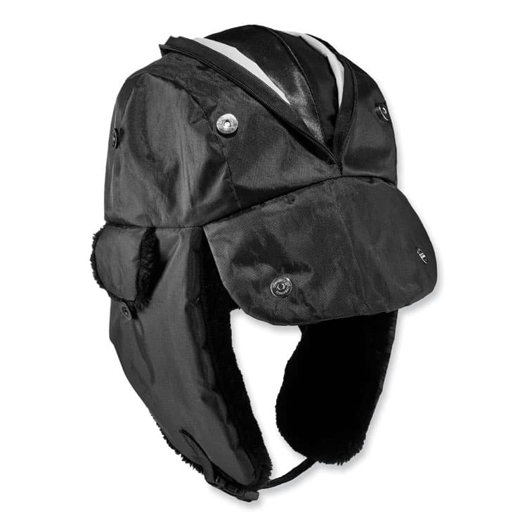 ERGODYNE CORPORATION N-Ferno 6802Z Zippered Trapper Hat, Large/X-Large, Black (EGO16859)