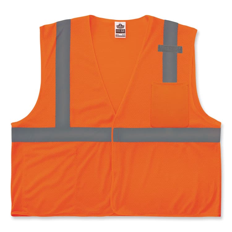 ERGODYNE CORPORATION GloWear 8210HL Class 2 Economy Mesh Hook and Loop Vest, Polyester, 4X-Large/5X-Large, Orange (EGO21019)