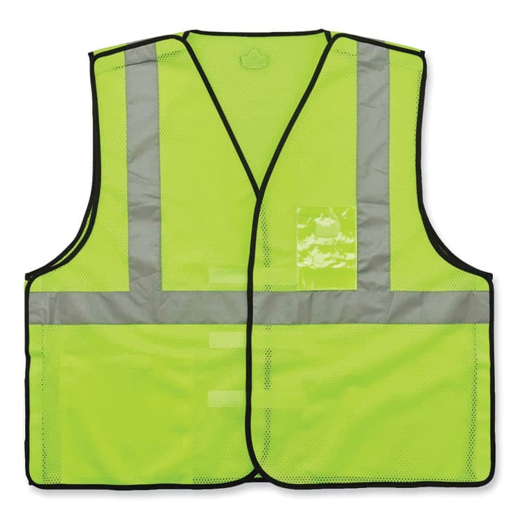 ERGODYNE CORPORATION GloWear 8216BA Class 2 Breakaway Mesh ID Holder Vest, Polyester, 4X-Large/5X-Large, Lime (EGO21099)