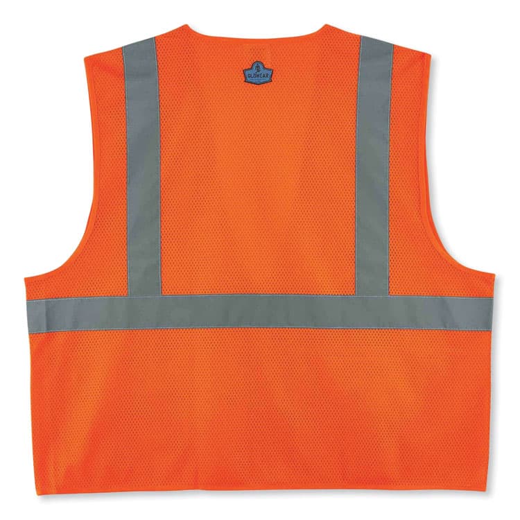 ERGODYNE CORPORATION GloWear 8220Z Class 2 Standard Mesh Zipper Vest, Polyester, 2X-Large/3X-Large, Orange (EGO21117) thumbnail 2