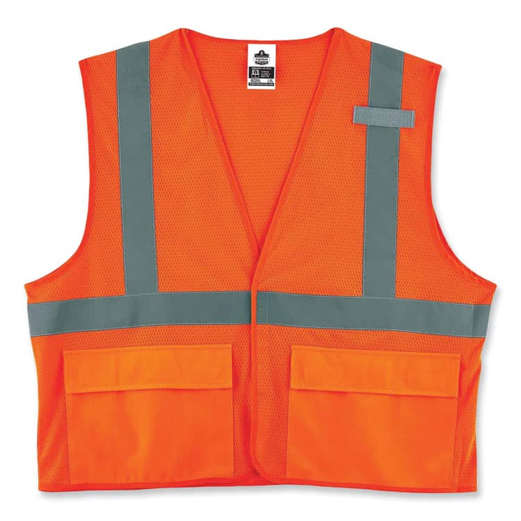 ERGODYNE CORPORATION GloWear 8220HL Class 2 Standard Mesh Hook and Loop Vest, Polyester, Small/Medium, Orange (EGO21133)