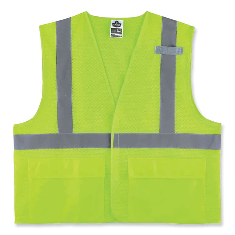 ERGODYNE CORPORATION GloWear 8220HL Class 2 Standard Mesh Hook and Loop Vest, Polyester, Small/Medium, Lime (EGO21143)