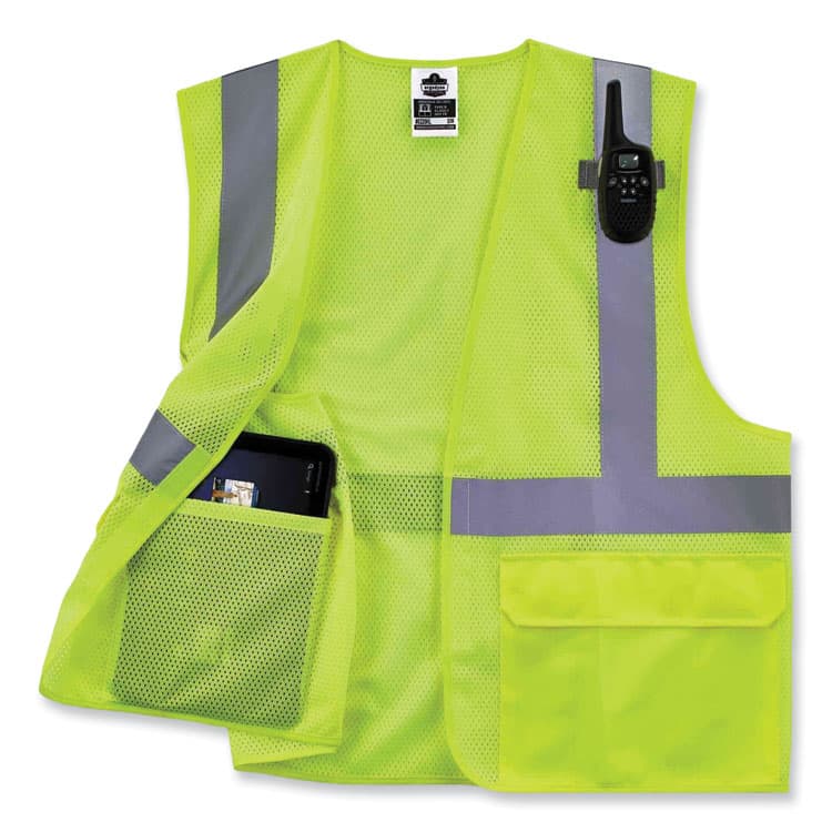 ERGODYNE CORPORATION GloWear 8220HL Class 2 Standard Mesh Hook and Loop Vest, Polyester, 2X-Large/3X-Large, Lime (EGO21147) thumbnail 3