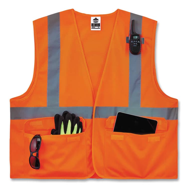 ERGODYNE CORPORATION GloWear 8225HL Class 2 Standard Solid Hook and Loop Vest, Polyester, Orange, Small/Medium (EGO21173) thumbnail 3
