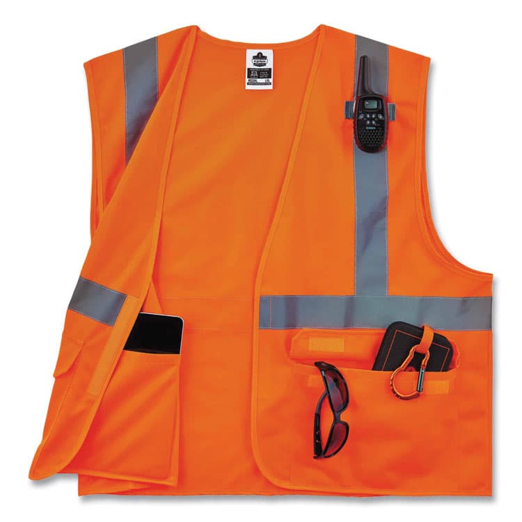 ERGODYNE CORPORATION GloWear 8225HL Class 2 Standard Solid Hook and Loop Vest, Polyester, Orange, Small/Medium (EGO21173) thumbnail 4