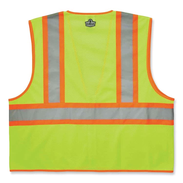 ERGODYNE CORPORATION GloWear 8229Z Class 2 Economy Two-Tone Zipper Vest, Polyester, Large/X-Large, Lime (EGO21295) thumbnail 2
