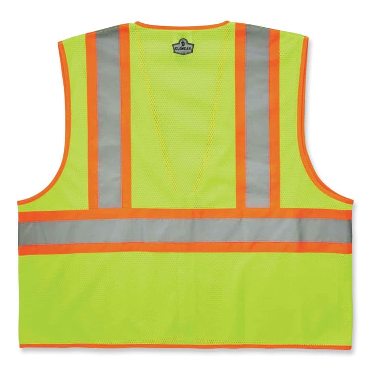 ERGODYNE CORPORATION GloWear 8229Z Class 2 Economy Two-Tone Zipper Vest, Polyester, 4X-Large/5X-Large, Lime (EGO21299) thumbnail 2