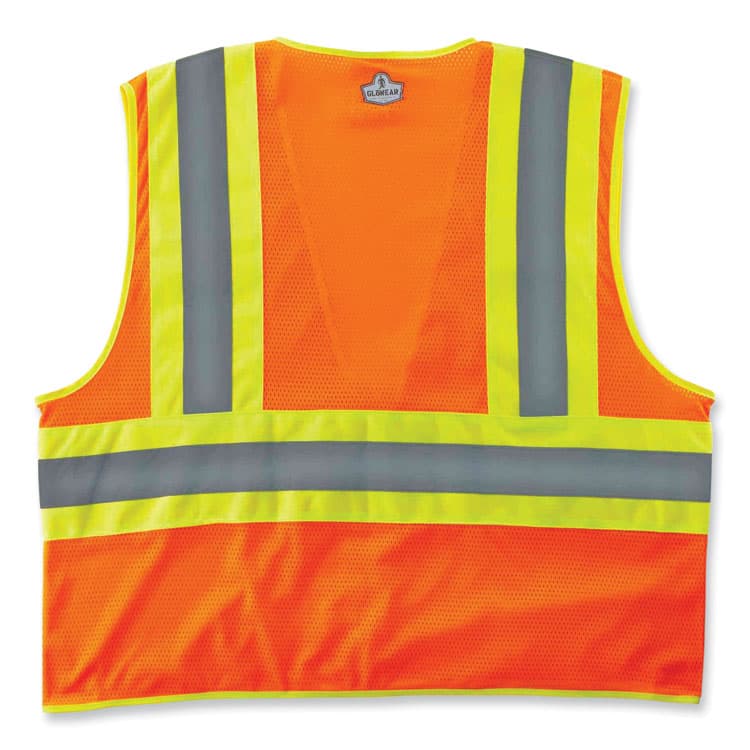 ERGODYNE CORPORATION GloWear 8229Z Class 2 Economy Two-Tone Zipper Vest, Polyester, X-Small, Orange (EGO21301) thumbnail 2