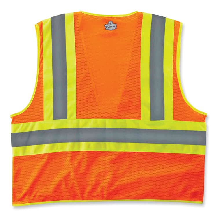 ERGODYNE CORPORATION GloWear 8229Z Class 2 Economy Two-Tone Zipper Vest, Polyester, Small/Medium, Orange (EGO21303) thumbnail 2