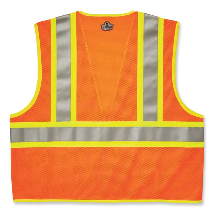 ERGODYNE CORPORATION GloWear 8230Z Class 2 Two-Tone Mesh Zipper Vest, Polyester, Small/Medium, Orange (EGO21313) thumbnail 2