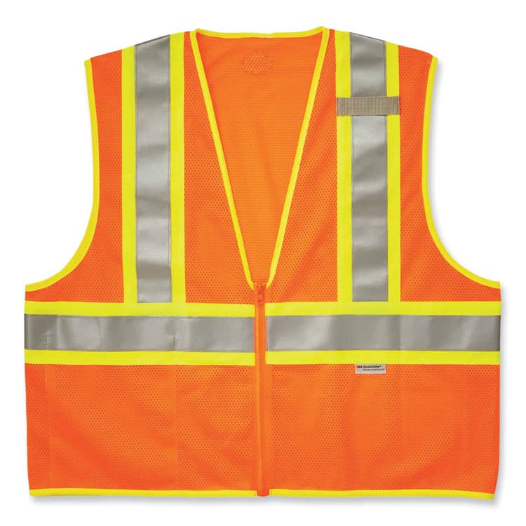 ERGODYNE CORPORATION GloWear 8230Z Class 2 Two-Tone Mesh Zipper Vest, Polyester, 4X-Large/5X-Large, Orange (EGO21319)