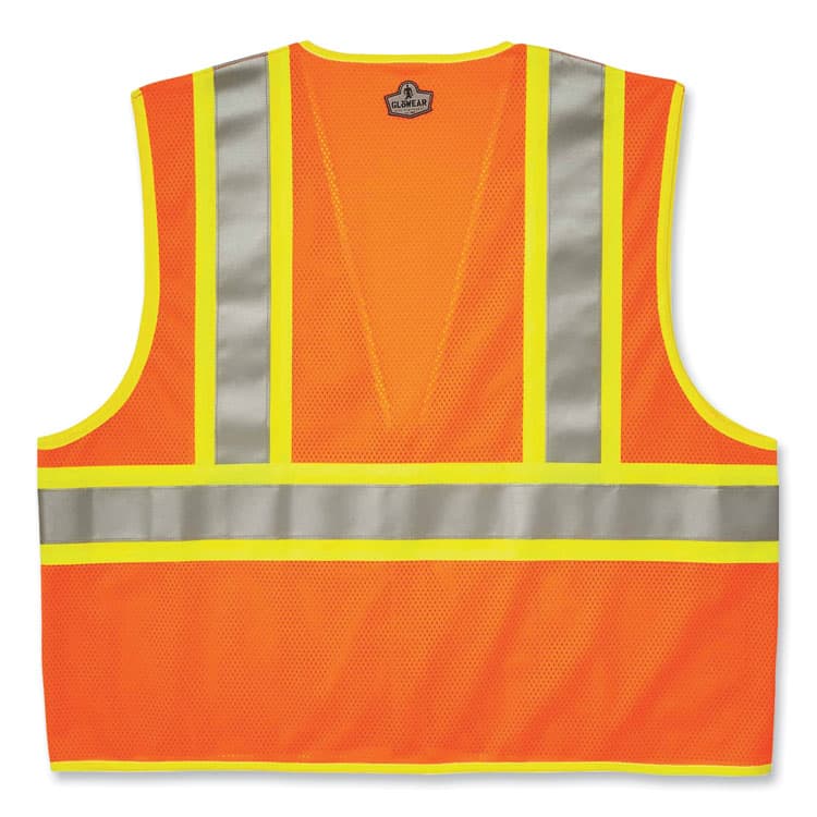 ERGODYNE CORPORATION GloWear 8230Z Class 2 Two-Tone Mesh Zipper Vest, Polyester, 4X-Large/5X-Large, Orange (EGO21319) thumbnail 2