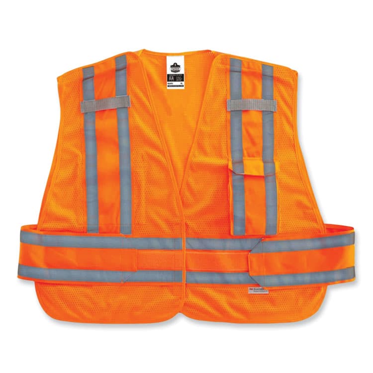 ERGODYNE CORPORATION GloWear 8244PSV Class 2 Expandable Public Safety Hook and Loop Vest, Polyester, Medium/Large, Orange (EGO21360)