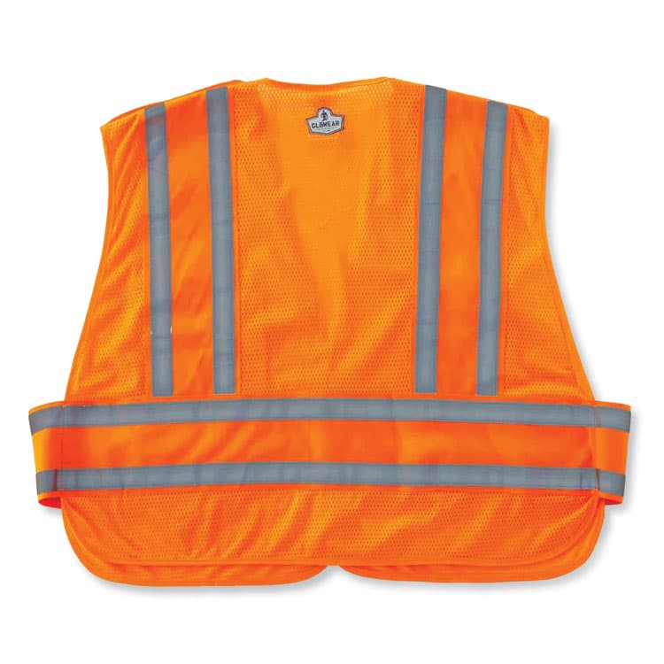 ERGODYNE CORPORATION GloWear 8244PSV Class 2 Expandable Public Safety Hook and Loop Vest, Polyester, Medium/Large, Orange (EGO21360) thumbnail 2