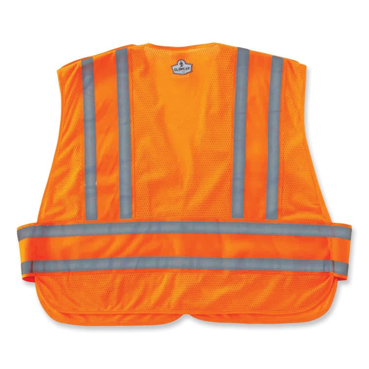 ERGODYNE CORPORATION GloWear 8244PSV Class 2 Expandable Public Safety Hook and Loop Vest, Polyester, 3X-Large Plus, Orange (EGO21363) thumbnail 2