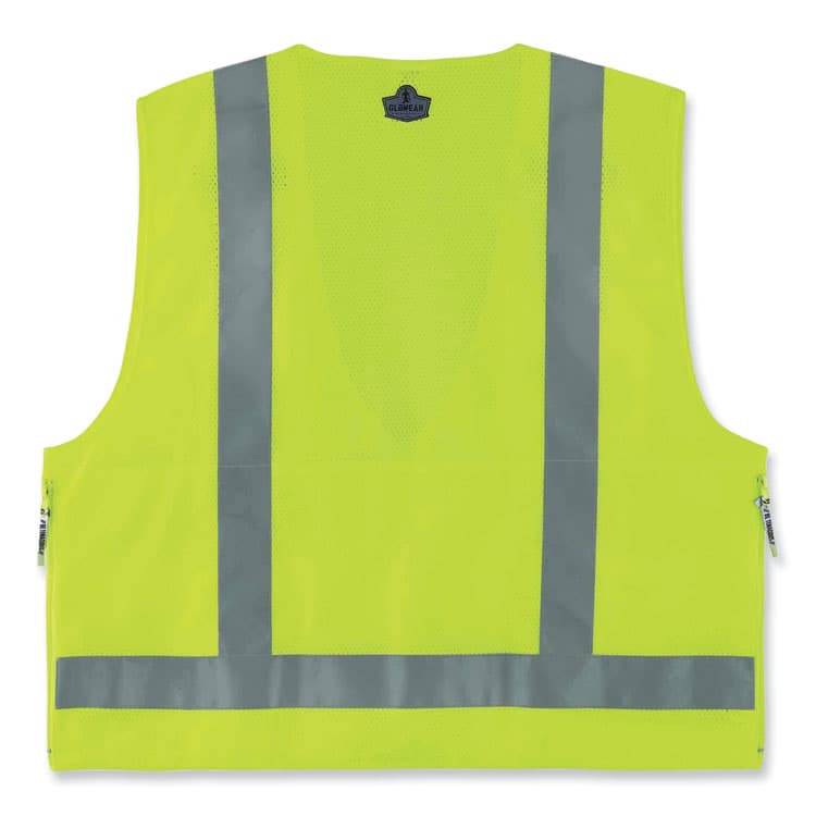 ERGODYNE CORPORATION GloWear 8250Z Class 2 Surveyors Zipper Vest, Polyester, Large/X-Large, Lime (EGO21425) thumbnail 2