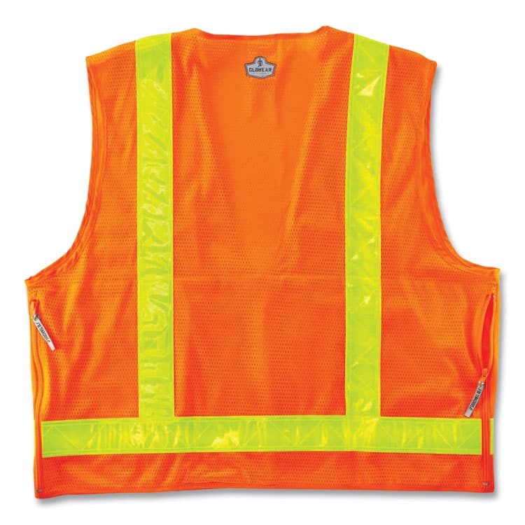 ERGODYNE CORPORATION GloWear 8250ZHG Class 2 Hi-Gloss Surveyors Zipper Vest, Polyester, Small/Medium, Orange (EGO21433) thumbnail 2