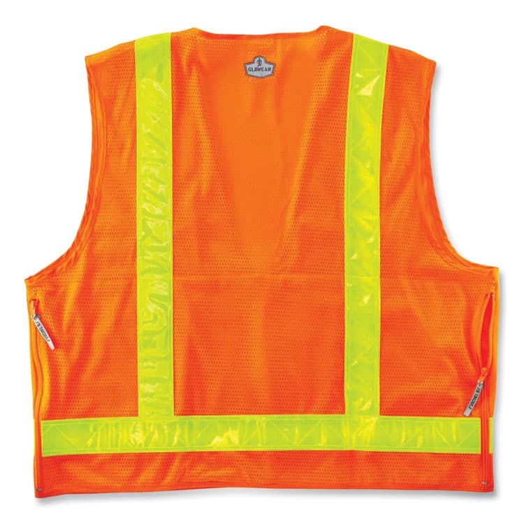 ERGODYNE CORPORATION GloWear 8250ZHG Class 2 Hi-Gloss Surveyors Zipper Vest, Polyester, 2X-Large/3X-Large, Orange (EGO21437) thumbnail 2