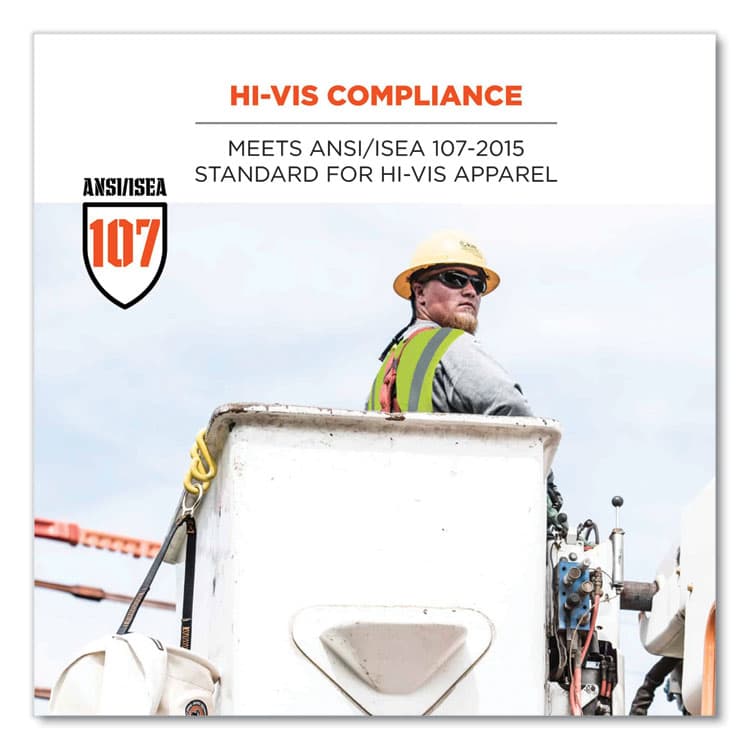 ERGODYNE CORPORATION GloWear 8261FRHL Class 2 Dual Compliant FR Hook and Loop Safety Vest, Small/Medium, Lime (EGO21463) thumbnail 4