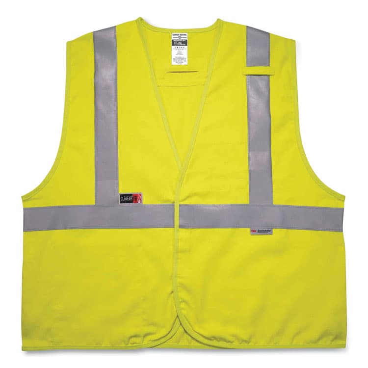 ERGODYNE CORPORATION GloWear 8261FRHL Class 2 Dual Compliant FR Hook and Loop Safety Vest, Large/X-Large, Lime (EGO21465)