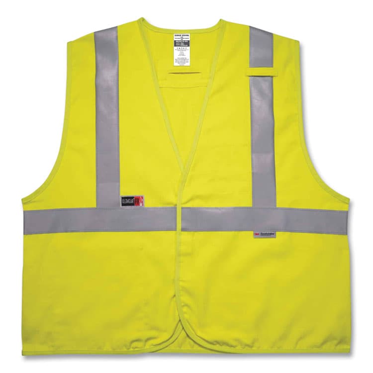 ERGODYNE CORPORATION GloWear 8261FRHL Class 2 Dual Compliant FR Hook and Loop Safety Vest, 2X-Large/3X-Large, Lime (EGO21467)
